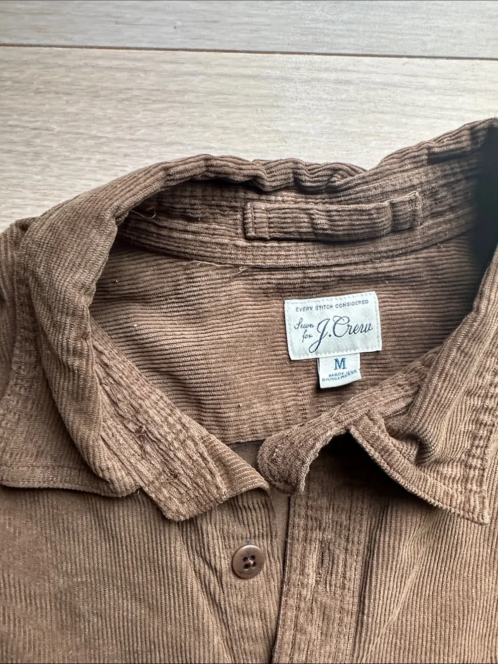 J. Crew Corduroy Button-Up Shirt in Chestnut Brown